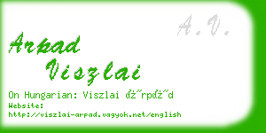 arpad viszlai business card